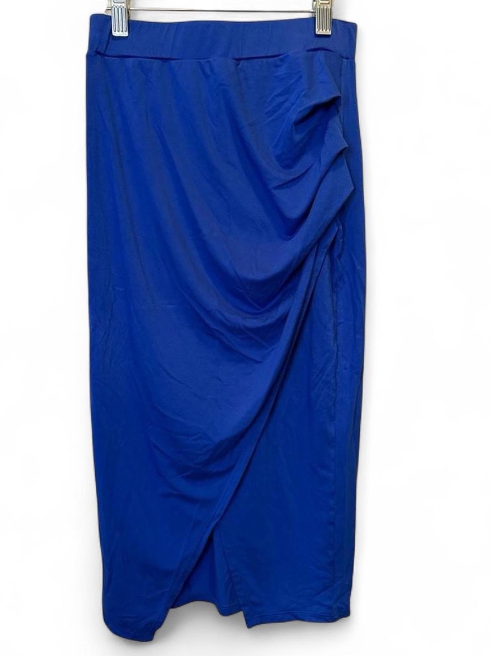 HALARA Royal Blue Draped Midi Skirt XS
